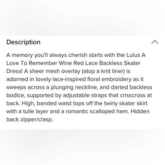 Lulu’s A Love To Remember Wine Red Lace Backless
Skater Dress - Picture 8 of 8